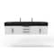 Castello Usa Nile 72" Wall Mounted White Vanity With Black Top And Brushed Nickel Handles CB-MC-72W-BN-2053-BL - alternate 1